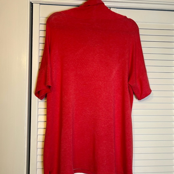 T by Talbots Cowl Neck Short Sleeve Coral Tunic 1X - Picture 2 of 10